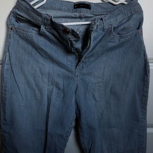 White & Blue Striped Jeans